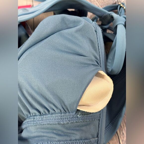 NWT Blue Xhilaration Vacation Beach Coastal Classic Minimalist Bikini Swimsuit L - Picture 12 of 16